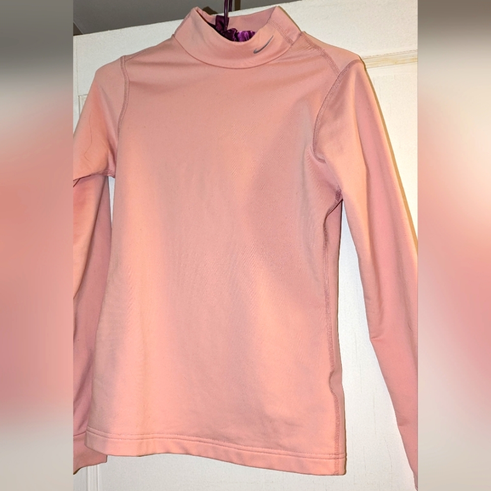 Nike fleece lined dry fit mock net sport shirt